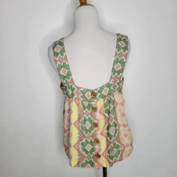 Anthropologie Marta Swing Tank Cropped Geometric Aztec Print Women Small - Picture 2 of 11